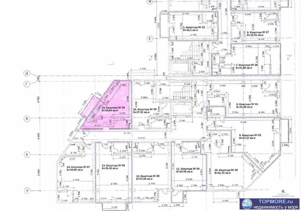 Квартира-студия с двумя окнами с возможностью выделения, например барной стойкой, кухонной зоны.  ЖК 'Озёрный', литер... - 2