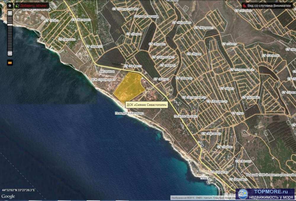  Участок на Фиоленте, в Дачно строительном кооперативе (ДСК) Сияние Севастополя, 7 соток, ИЖС. Участок ровный,... - 1