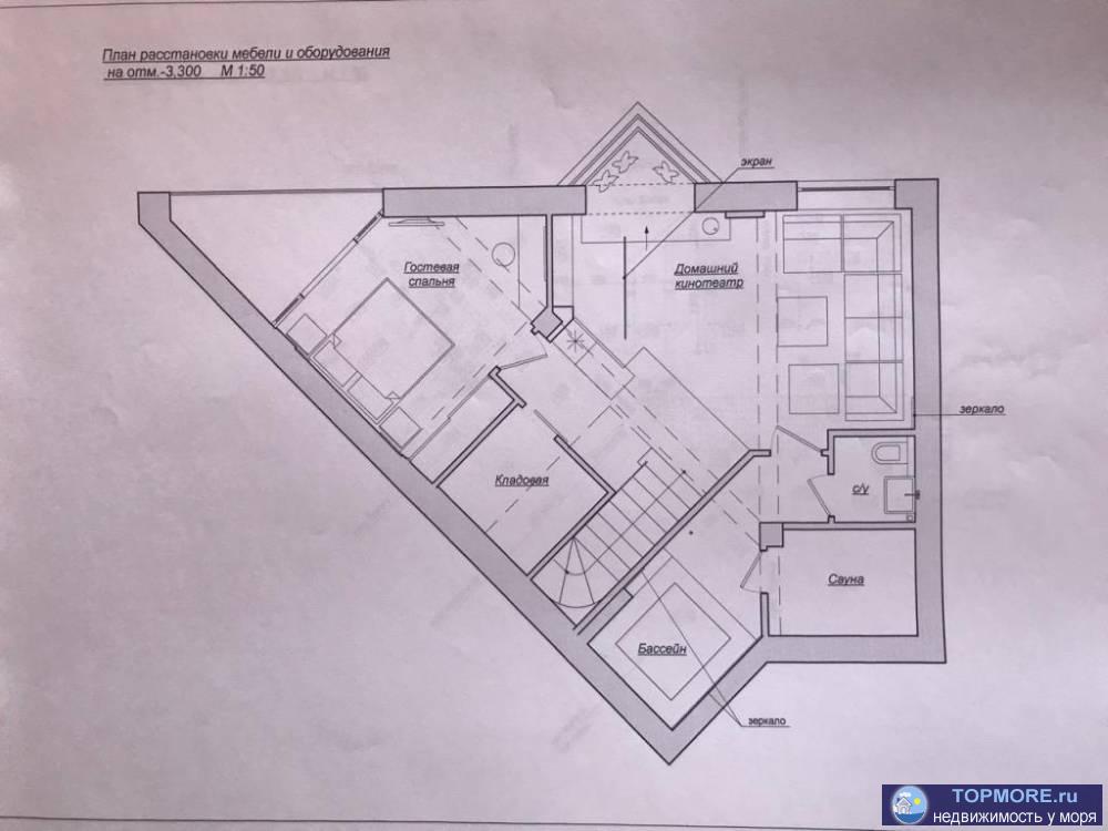 -10мин до Ялты, пгт Восход. Коттедж 403 м2 с видом на море и Ялту, 4этажа+ подвал, место для 2 авто. 9 комнат.... - 7
