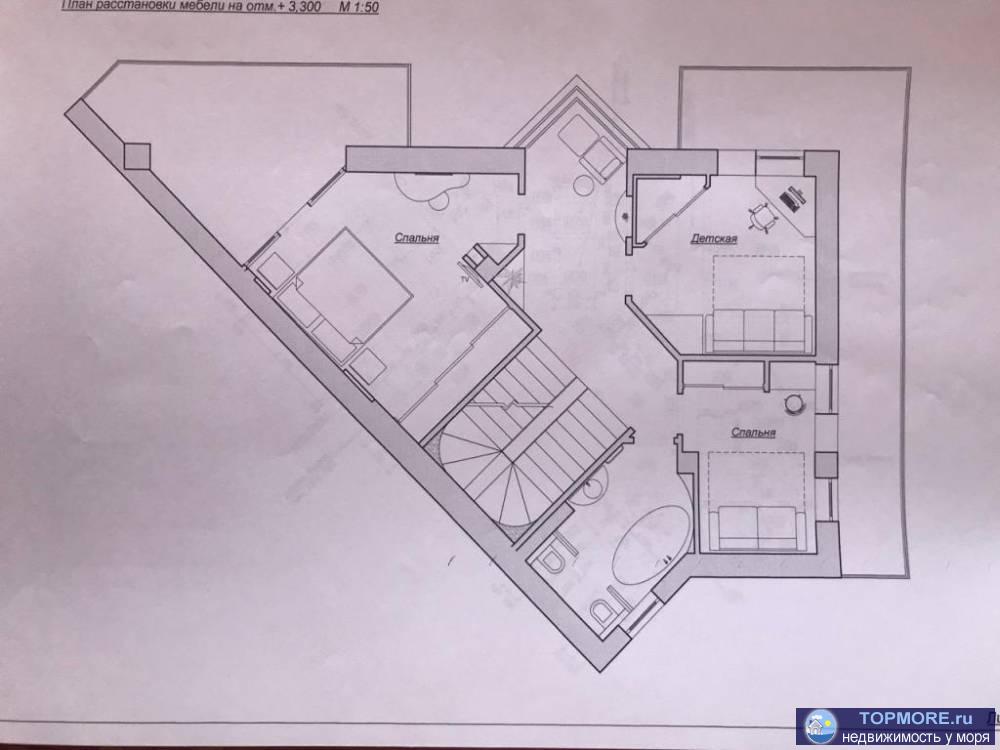 -10мин до Ялты, пгт Восход. Коттедж 403 м2 с видом на море и Ялту, 4этажа+ подвал, место для 2 авто. 9 комнат.... - 8
