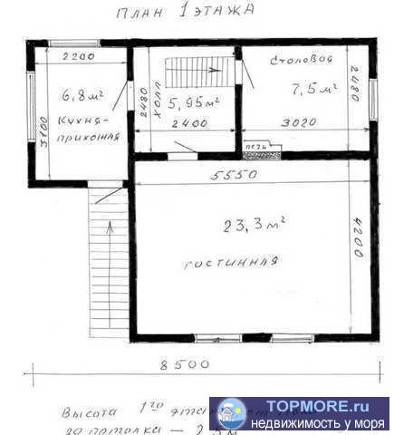 Продается садовый дом 110,5 кв.м., 8 соток в г. Феодосия, ул. Клубничная, массив Степной. В доме свет, вода, газ. На... - 1