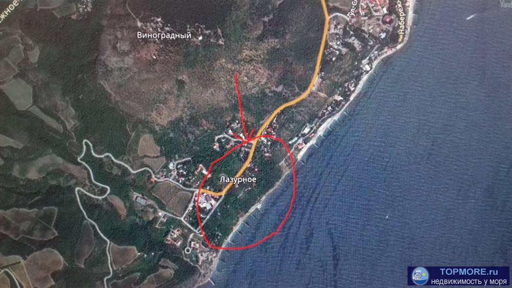 Продаю участок в Крыму на берегу Черного моря в 70 м от воды в с. Лазурное (возле Алушты). Площадь участка 5 Га....