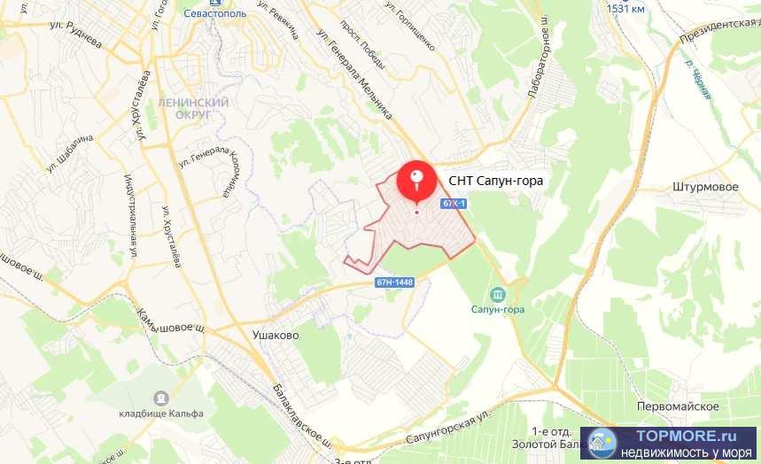 Продается видовой участок 4,5 сотки СНТ Сапун-гора в Нахимовском районе. Участок ровный с завозной плодоносной... - 1