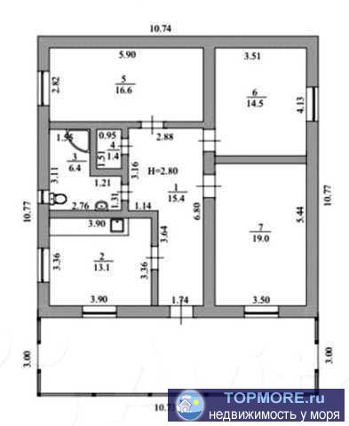 Благоустронный, новый дом-дача, 100 кв м, в г Феодосия, СПК Маяк, море- 1000 м. 3 комнаты, большие кухня и ванная... - 1