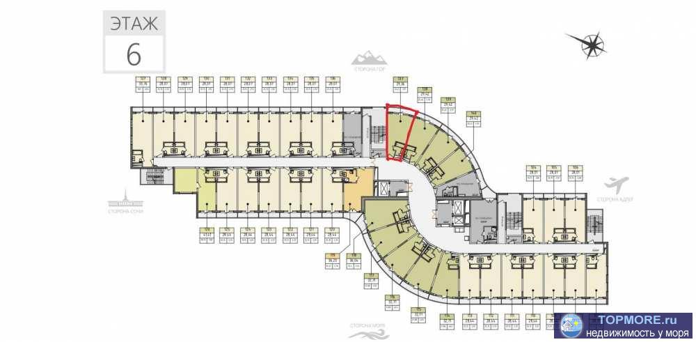 Лот № 168198. Предлагаем вашему вниманию просторную квартиру в живописном комплексе Хоста-Сити. Квартира расположена...