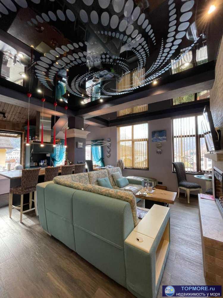 Лот № 150508. Продается шикарная двухуровневая квартира на Красной поляне п. Эстосадок. На первом уровне...