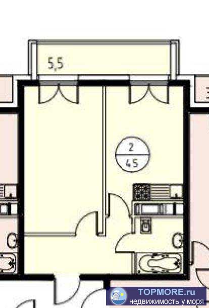 Лот № 150723. Евродвушка. Рядом с комплексом находится ж/д вокзал, прогулочная зона по улицы Навагинской  в шаговой... - 2