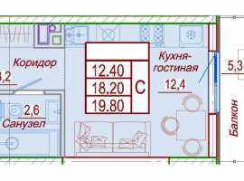 Продается квартира-студия с евро-ремонтом в современном  жилом...