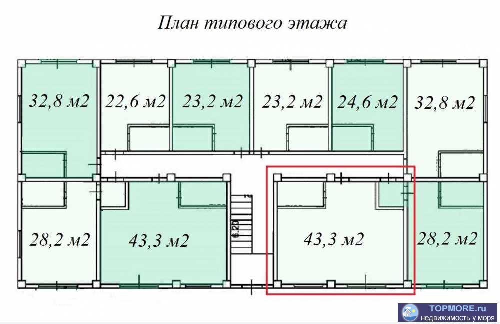 Лот № 157017. Продаётся квартира 45 кв.м. черновая отделка на 1-этаже. Большая придомовая территория, зелёная зона,... - 1