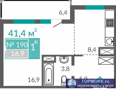 Продаются апартаменты 41,4 кв.м. в ЖК "Золотые пески" от надежного застройщика. Первая линия у моря, чистый...