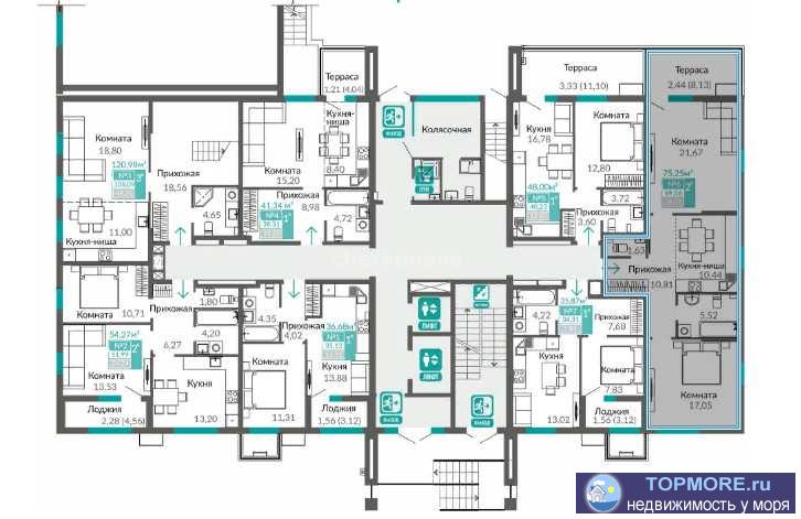 Продается двухкомнатная квартира с террасой в ЖК "Тюльпаны" от надежного застройщика.  Черновая отделка,... - 1