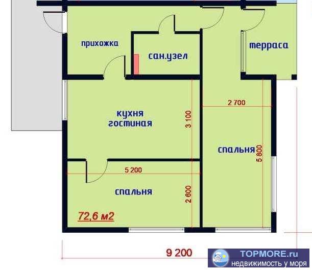 Лот № 168037. Продаю квартиру свободной планировки в клубном доме на 4 хозяина, в спальном микрорайоне города Сочи.... - 1