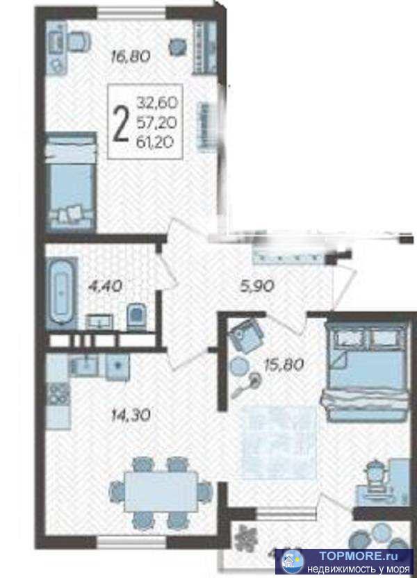 Лот № 170675. Продаю уютную квартиру в новостройке в прекрасном городе Сочи. Район Раздольное - это один из самых... - 1