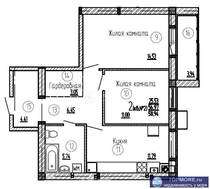 Продам 2 комнатную квартиру 58,97 кв.м., 3/5  эт., ЖК Образцово, дом 145, Вокзальное ш., г. Керчь. Теперь вы можете с...