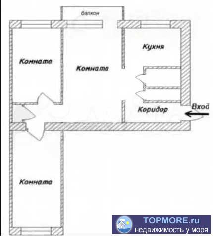 Аренда 3 комнатной квартиры 57 кв.м по ул. Симферопольское шоссе в Феодосии. Сдaм квaртиpу нa длительный cрок, без... - 1