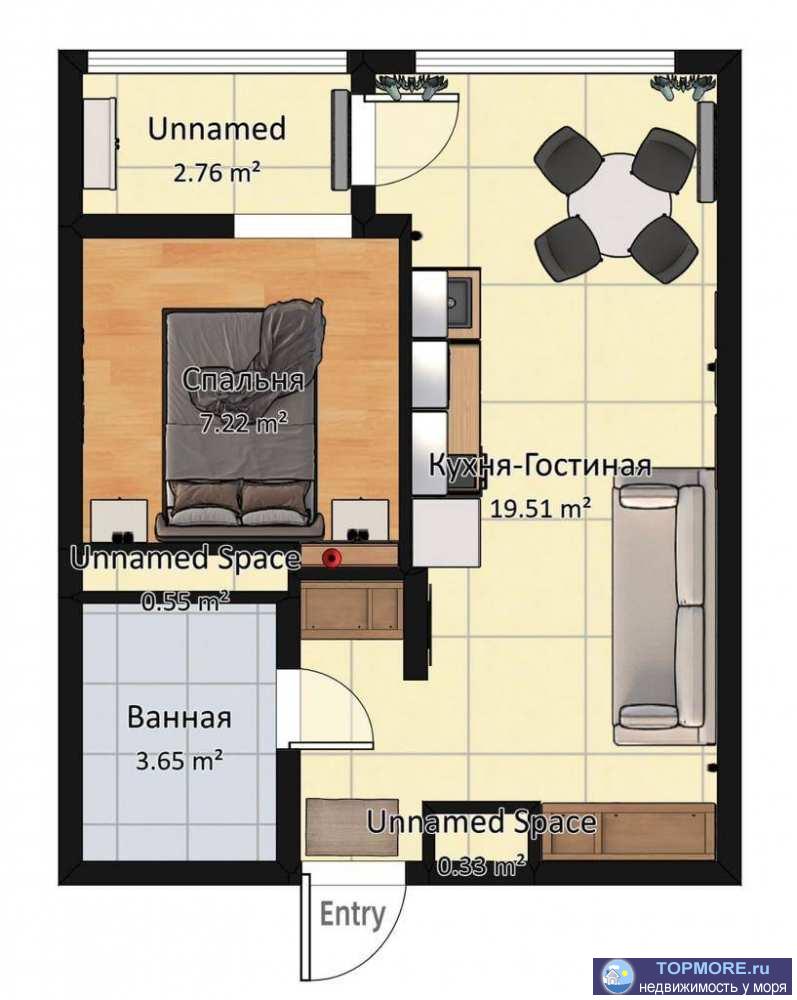 Лот № 175055. Продаю квартиру в жк Фрукты корпус Лимон  пгт Сириус  35кв, 2 этаж  Евродвушка (кухня-гостиная и...
