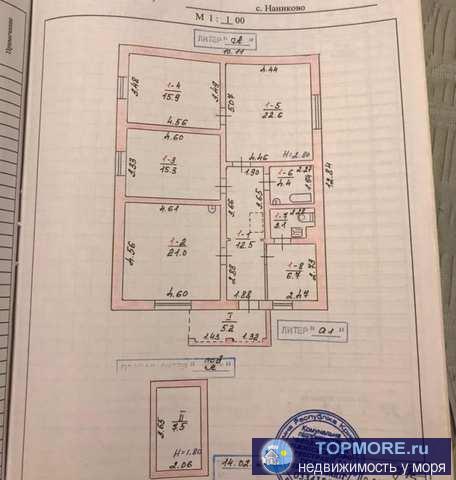 Продажа жилого  дома общей площадью 114 кв.м., жилая 53.8 кв.м., три комнаты 15.3-- 15.9 и 22.6 кв.м., в доме... - 1