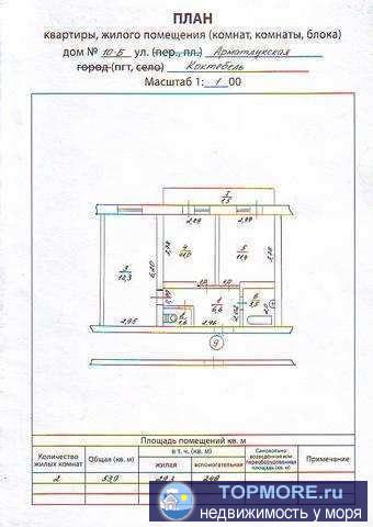 пгт Коктебель, ул Арматлукская. Продажа, 2-х ком. квартира, 53,9 кв.м.Квартира в новом доме.Дом сдан в... - 1