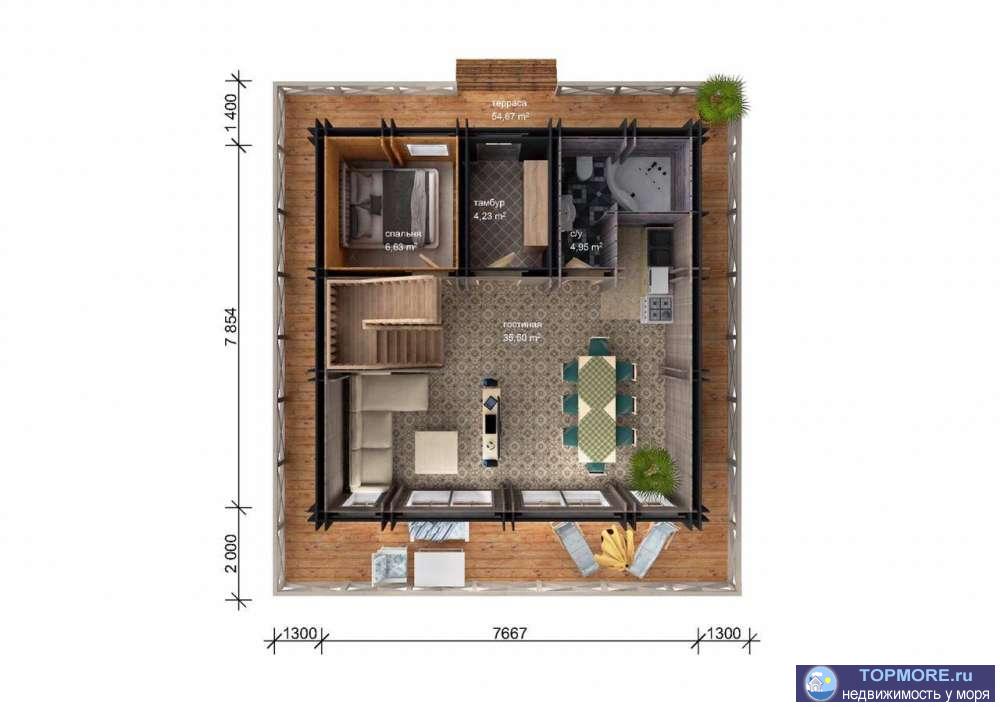 Новый дом с великолепными видовыми характеристиками, с одной стороны из панорамных окон открывается вид на...