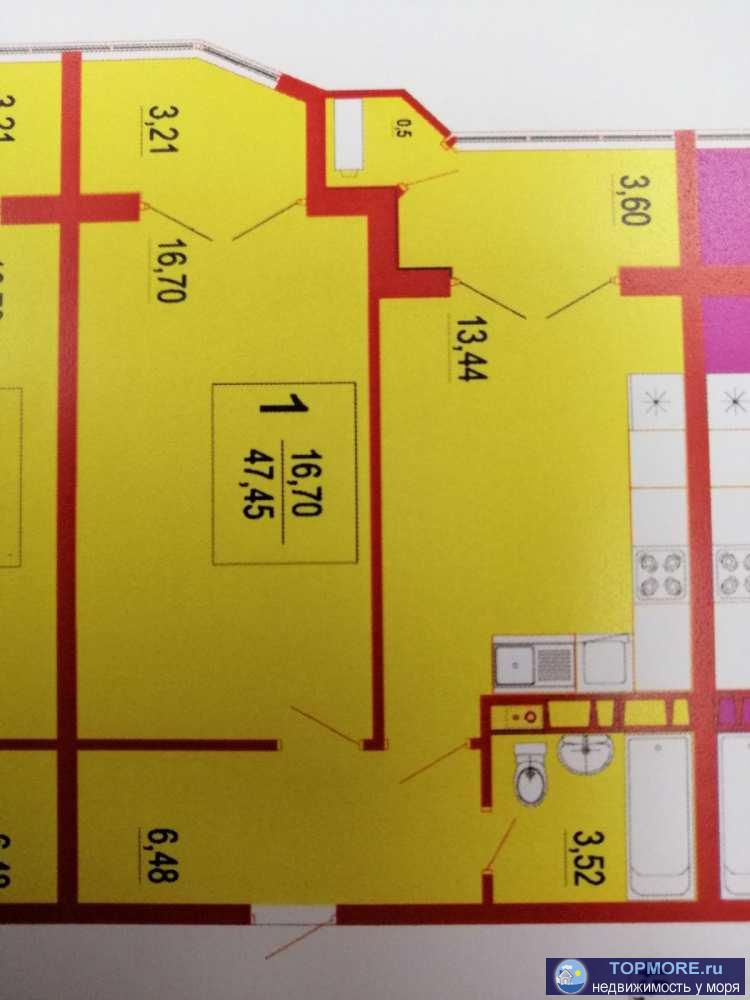 С видом на море продается 1 комн.квартира в центре курорта г.Геленджик                          в жк 'Панорама'.... - 4