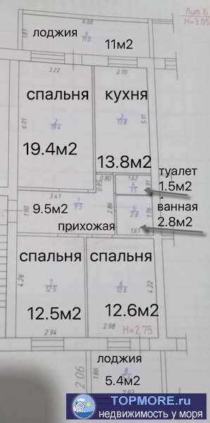 (ID - 5662)  Площадь (общ\жил\кухня): 90.5/44,5/13,8  Этаж/этажей в доме: 4/5  Количество комнат: 3 комнатная... - 19