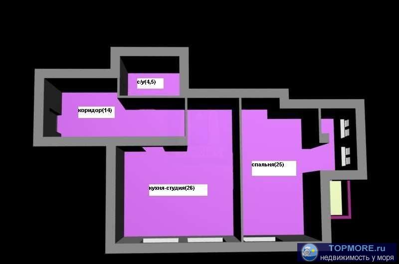 Продается уютная квартира, в Стрелецкой бухте, улица Репина, на 4 этаже 6 этажного дома. Лифт, закрытый... - 1