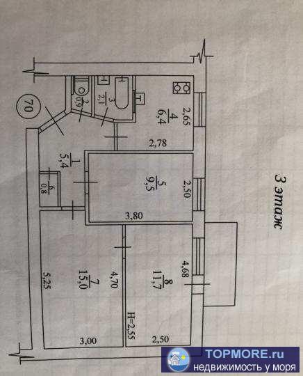 Продается трехкомнатная квартира серии Брежневка. Тихий район, рядом школа, остановки транспорта, море, пляжи....