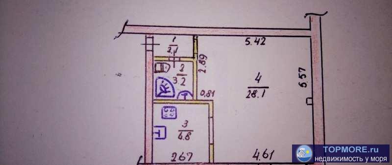 Продается ухоженная тёплая 1но комнатная квартира практически в центре города. Квартира с хорошим ремонтом, не... - 2